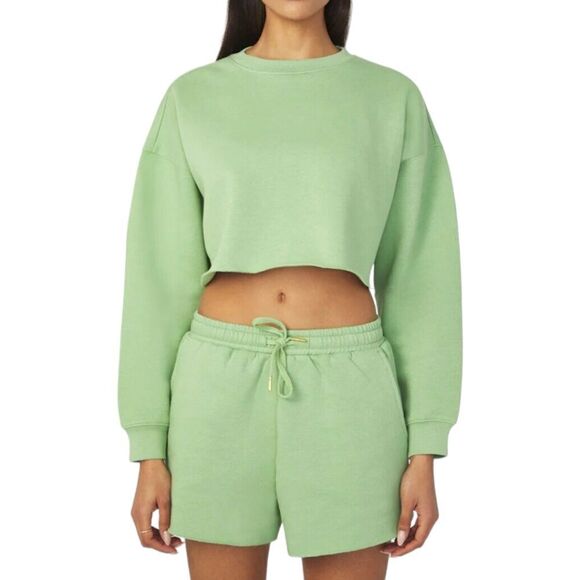 WEWOREWHAT Fair Green Cutoff Pullover XS NWT Clean Girl Aesthetic Cozy - Picture 11 of 11